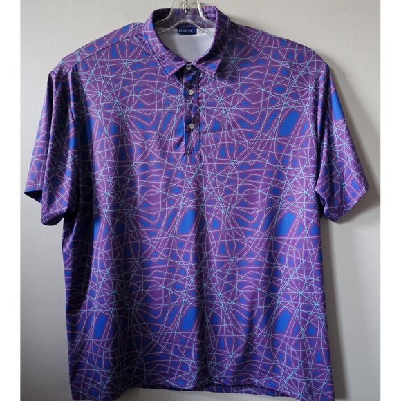 Hreski Other - Hreski Golf Polo Shirt Men's Size 2XL Performance Stretch Purple Geometric Print